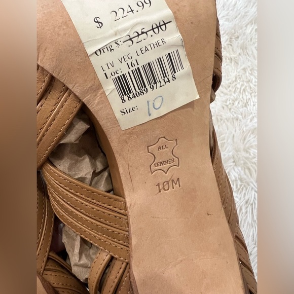 TORY BURCH Liv Crisscross Tan Leather Sandal Heels - Size 10 - NWT - Picture 5 of 7